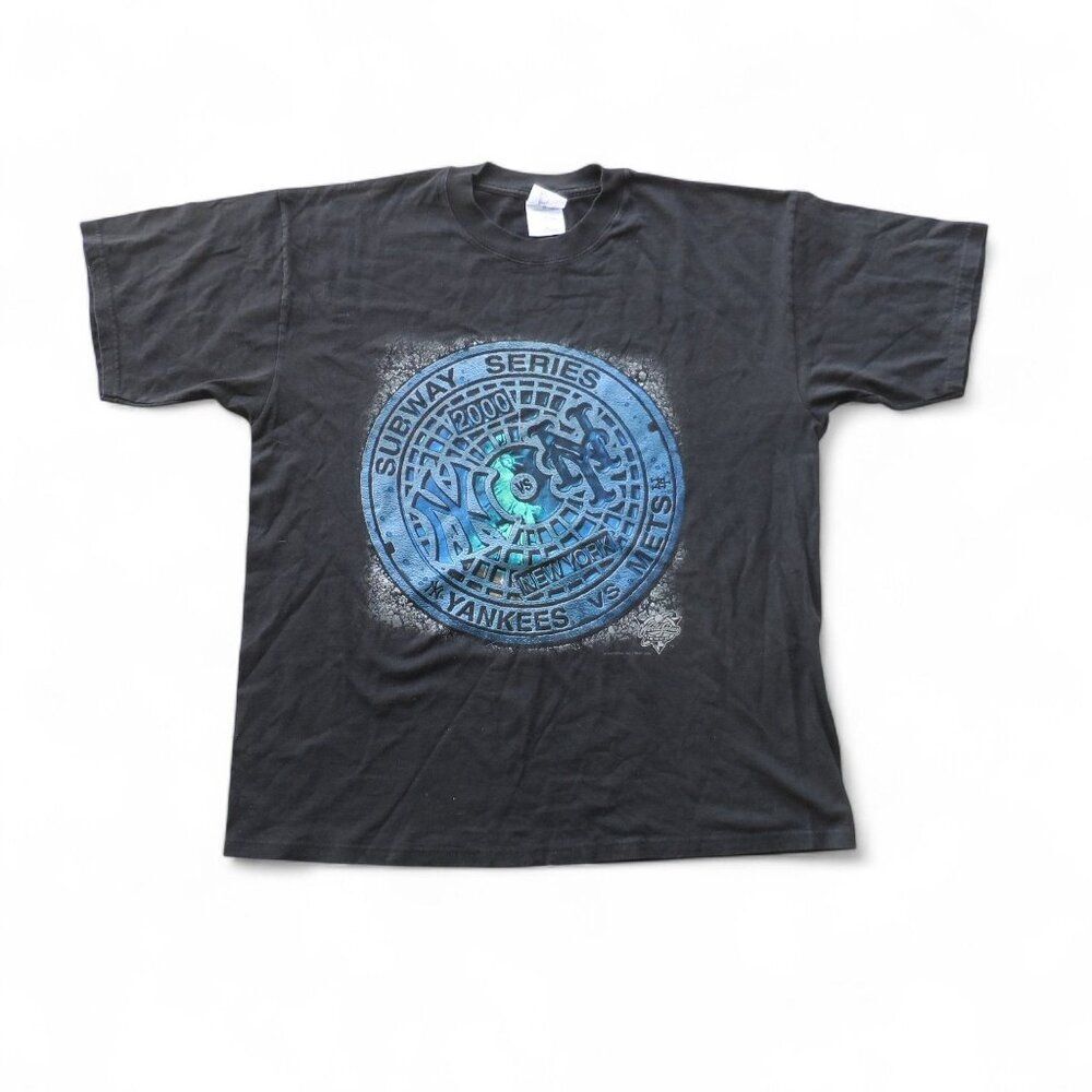 Vintage NY Yankees vs Mets Subway Series 2000 World Series T-Shirt Y2K Men's XL‎